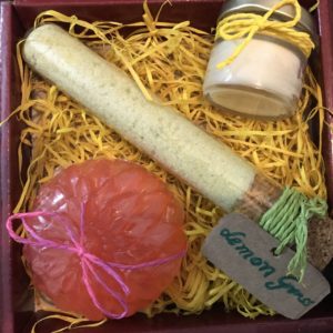 Soaps and Bath Salts in a Pouch